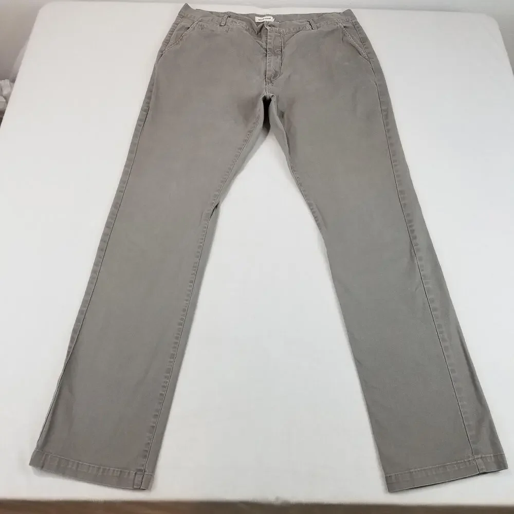 Taylor Stitch Pants Mens 38x34 Gray Democratic Chino Organic Cotton Stretch